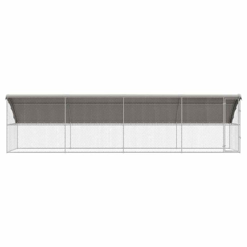 Petshop - Accesorii petshop - Culcusuri si custi - Custi interior si exterior - Cusca pentru caini 4 pcs Argintiu 8 x 2 x 2 m Otel - Infinity.ro