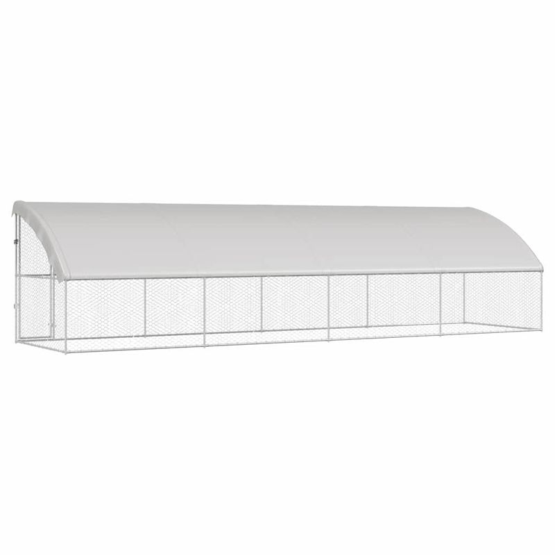 Petshop - Accesorii petshop - Culcusuri si custi - Custi interior si exterior - Cusca pentru caini 4 pcs Argintiu 8 x 2 x 2 m Otel - Infinity.ro