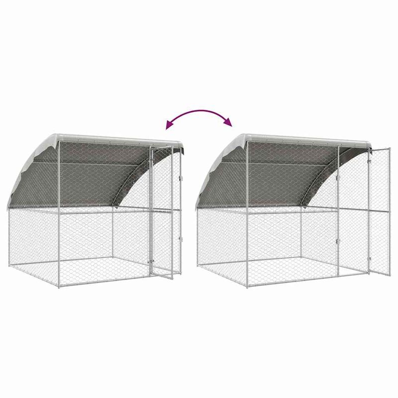 Petshop - Accesorii petshop - Culcusuri si custi - Custi interior si exterior - Cusca pentru caini 4 pcs Argintiu 8 x 2 x 2 m Otel - Infinity.ro