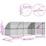 Petshop - Accesorii petshop - Culcusuri si custi - Custi interior si exterior - Cusca pentru caini 3 pcs Argintiu 6 x 2 x 2 m Otel - Infinity.ro