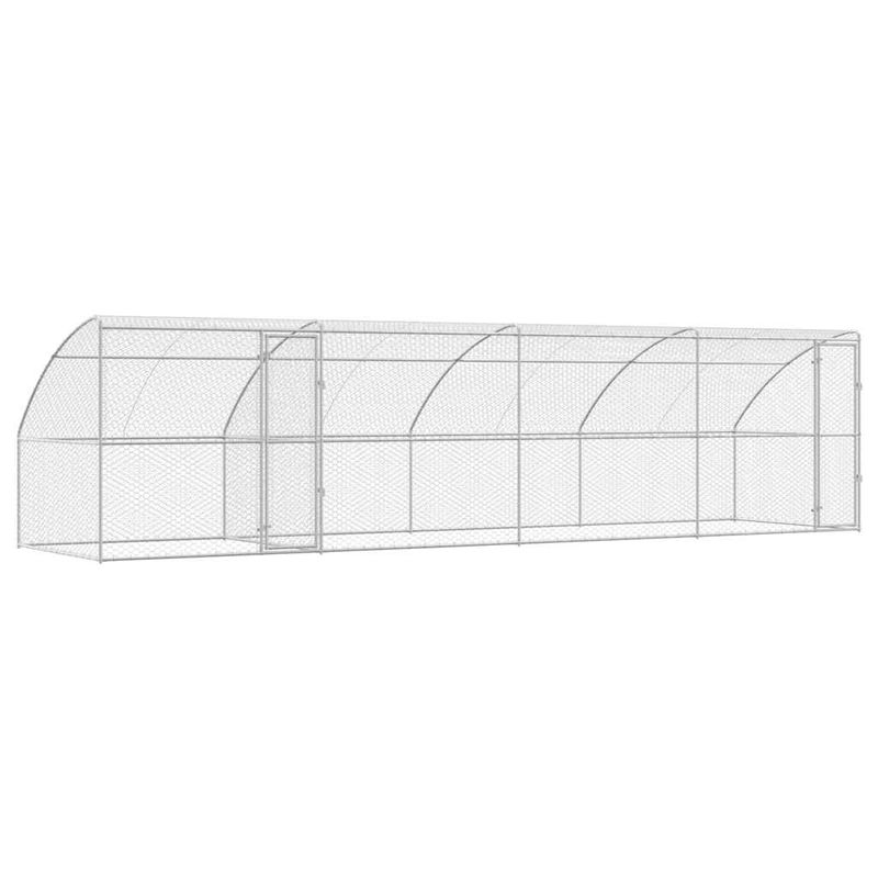 Petshop - Accesorii petshop - Culcusuri si custi - Custi interior si exterior - Cusca pentru caini 4 pcs Argintiu 8 x 2 x 2 m Otel - Infinity.ro