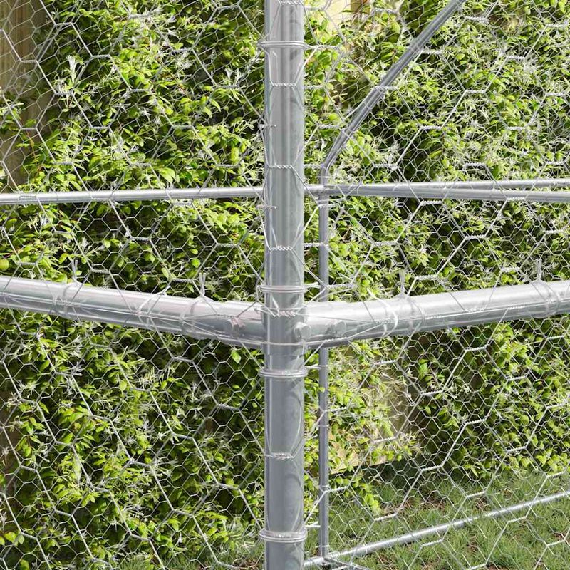 Petshop - Accesorii petshop - Culcusuri si custi - Custi interior si exterior - Cusca pentru caini 4 pcs Argintiu 8 x 2 x 2 m Otel - Infinity.ro