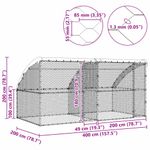 Petshop - Accesorii petshop - Culcusuri si custi - Custi interior si exterior - Cusca pentru caini 2 pcs Argintiu 4 x 2 x 2 m Otel - Infinity.ro