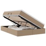 Casa si Gradina - Mobilier - Paturi si accesorii - Paturi - Pat cu saltea si spatiu de depozitare Cappuccino 140 x 190 cm - Infinity.ro