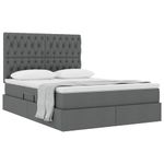 Casa si Gradina - Mobilier - Paturi si accesorii - Paturi - Pat cu saltea si spatiu de depozitare Gri inchis 140 x 200 cm - Infinity.ro