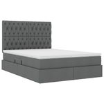 Casa si Gradina - Mobilier - Paturi si accesorii - Paturi - Pat cu saltea si spatiu de depozitare Gri inchis 140 x 200 cm - Infinity.ro