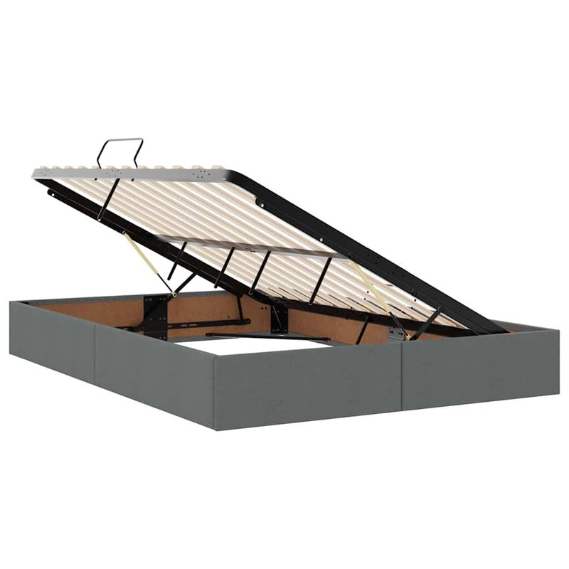 Casa si Gradina - Mobilier - Paturi si accesorii - Paturi - Pat cu saltea si spatiu de depozitare Gri inchis 140 x 200 cm - Infinity.ro