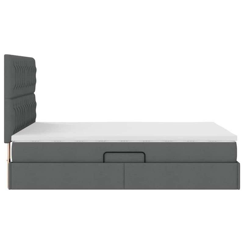 Casa si Gradina - Mobilier - Paturi si accesorii - Paturi - Pat cu saltea si spatiu de depozitare Gri inchis 140 x 200 cm - Infinity.ro