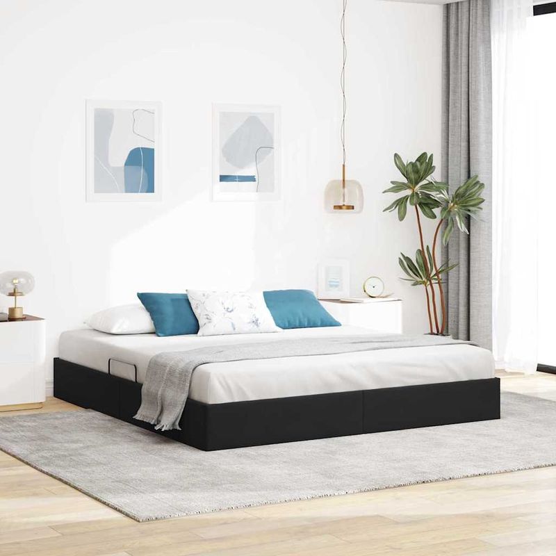 Casa si Gradina - Mobilier - Paturi si accesorii - Paturi - Pat cu storage cu saltea Negru 180 x 200 cm Catifea - Infinity.ro