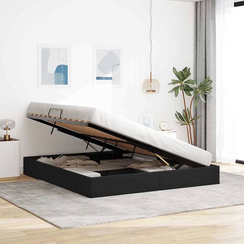 Casa si Gradina - Mobilier - Paturi si accesorii - Paturi - Pat cu storage cu saltea Negru 180 x 200 cm Catifea - Infinity.ro