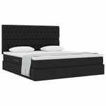 Casa si Gradina - Mobilier - Paturi si accesorii - Paturi - Pat cu saltea si spatiu de depozitare Negru 160 x 200 cm - Infinity.ro