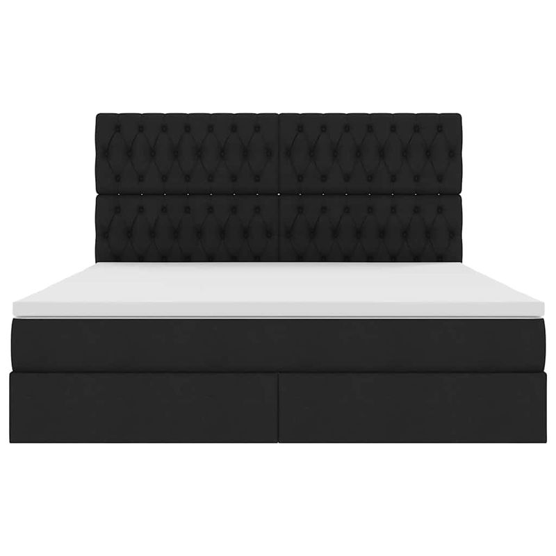 Casa si Gradina - Mobilier - Paturi si accesorii - Paturi - Pat cu saltea si spatiu de depozitare Negru 160 x 200 cm - Infinity.ro
