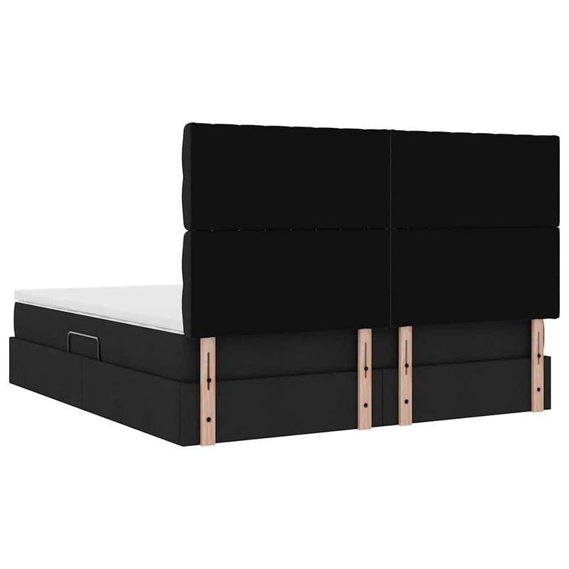Casa si Gradina - Mobilier - Paturi si accesorii - Paturi - Pat cu saltea si spatiu de depozitare Negru 160 x 200 cm - Infinity.ro