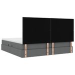 Casa si Gradina - Mobilier - Paturi si accesorii - Paturi - Pat cu saltea si spatiu de depozitare Gri inchis 200 x 200 cm - Infinity.ro