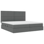 Casa si Gradina - Mobilier - Paturi si accesorii - Paturi - Pat cu saltea si spatiu de depozitare Gri inchis 200 x 200 cm - Infinity.ro