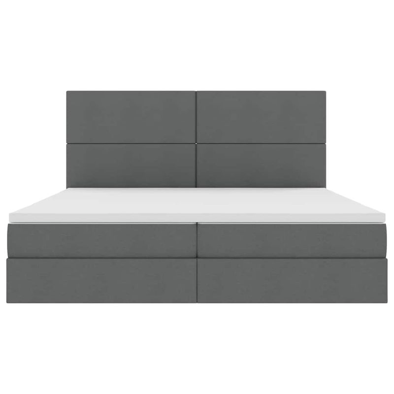 Casa si Gradina - Mobilier - Paturi si accesorii - Paturi - Pat cu saltea si spatiu de depozitare Gri inchis 200 x 200 cm - Infinity.ro