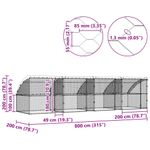 Petshop - Accesorii petshop - Culcusuri si custi - Custi interior si exterior - Cusca pentru caini 4 pcs Argintiu 8 x 2 x 2 m Otel - Infinity.ro