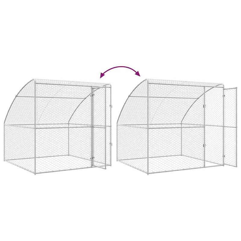 Petshop - Accesorii petshop - Culcusuri si custi - Custi interior si exterior - Cusca pentru caini 2 pcs Argintiu 4 x 2 x 2 m Otel - Infinity.ro