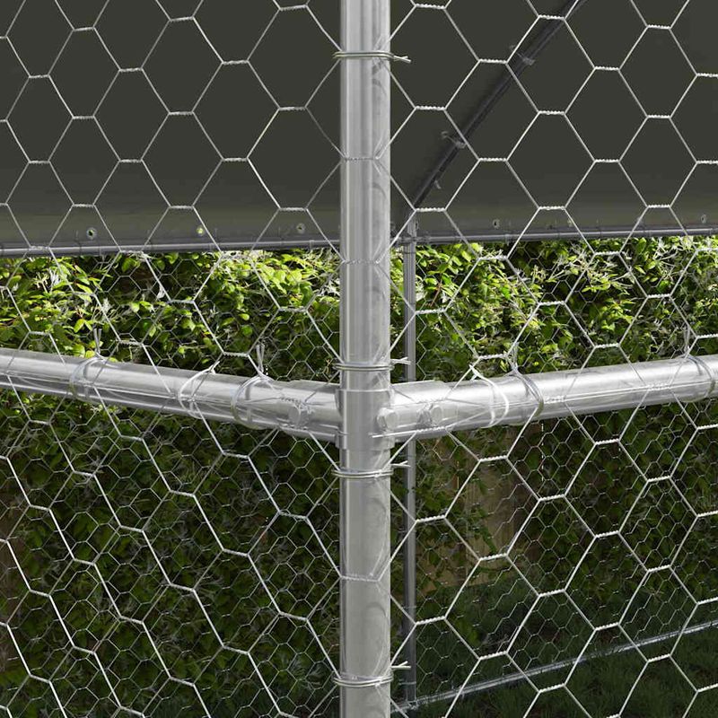 Petshop - Accesorii petshop - Culcusuri si custi - Custi interior si exterior - Cusca pentru caini 4 pcs Argintiu 8 x 2 x 2 m Otel - Infinity.ro