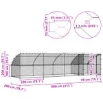 Petshop - Accesorii petshop - Culcusuri si custi - Custi interior si exterior - Cusca pentru caini 4 pcs Argintiu 8 x 2 x 2 m Otel - Infinity.ro