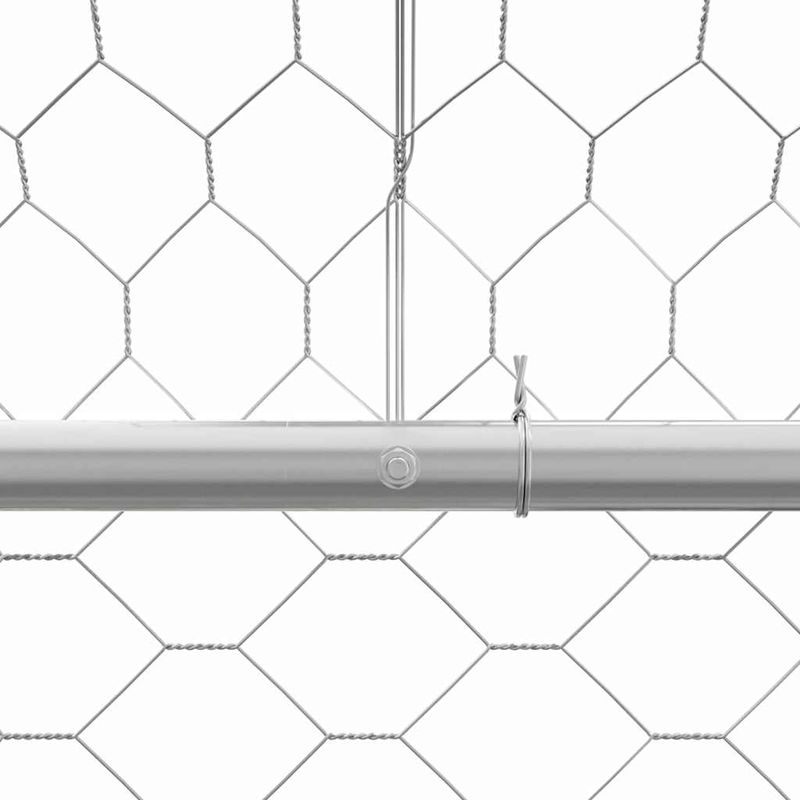 Petshop - Accesorii petshop - Culcusuri si custi - Custi interior si exterior - Cusca pentru caini 2 pcs Argintiu 4 x 2 x 2 m Otel - Infinity.ro