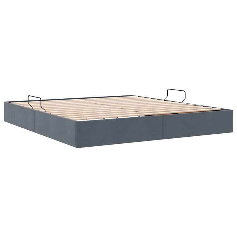 Casa si Gradina - Mobilier - Paturi si accesorii - Paturi - Pat cu storage cu saltea Gri inchis 180 x 200 cm Catifea - Infinity.ro