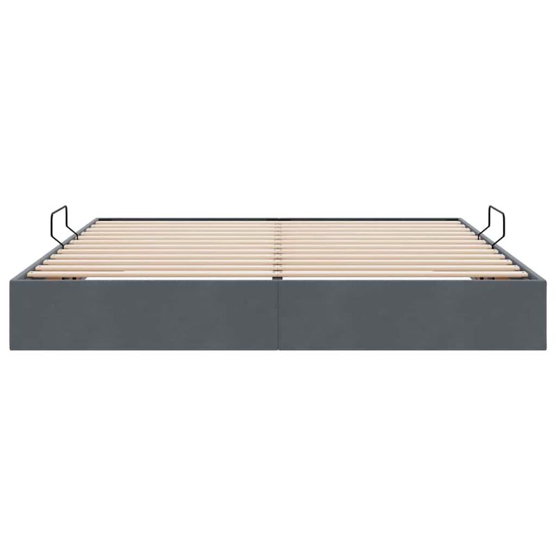 Casa si Gradina - Mobilier - Paturi si accesorii - Paturi - Pat cu storage cu saltea Gri inchis 180 x 200 cm Catifea - Infinity.ro
