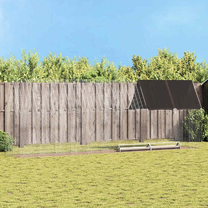 Petshop - Accesorii petshop - Culcusuri si custi - Custi interior si exterior - Cusca pentru pui 2 pcs Argintiu 600 x 100 x 210 cm - Infinity.ro