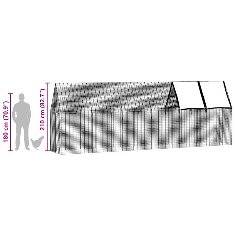 Petshop - Accesorii petshop - Culcusuri si custi - Custi interior si exterior - Cusca pentru pui 2 pcs Argintiu 600 x 100 x 210 cm - Infinity.ro