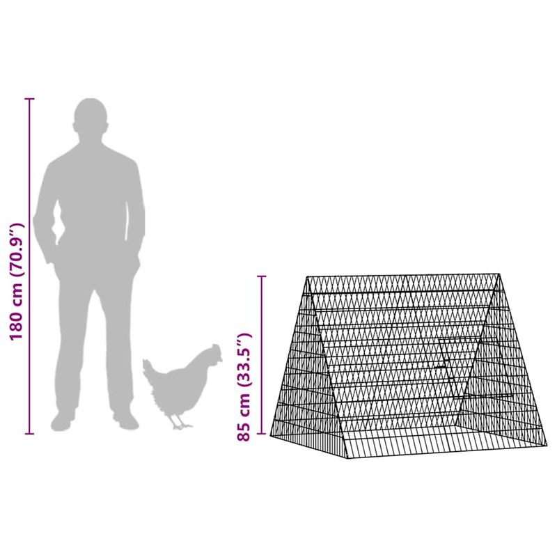 Petshop - Accesorii petshop - Culcusuri si custi - Custi interior si exterior - Cusca pentru pui Argintiu 110 x 100 x 85 cm Otel Galvanizat - Infinity.ro