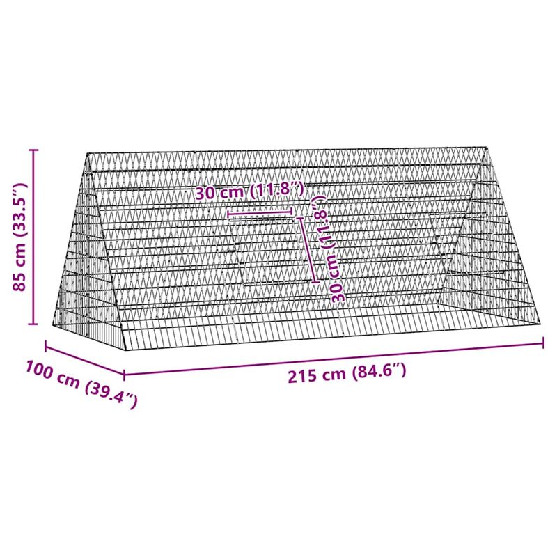 Petshop - Accesorii petshop - Culcusuri si custi - Custi interior si exterior - Cusca pentru pui Argintiu 215 x 100 x 85 cm Otel Galvanizat - Infinity.ro
