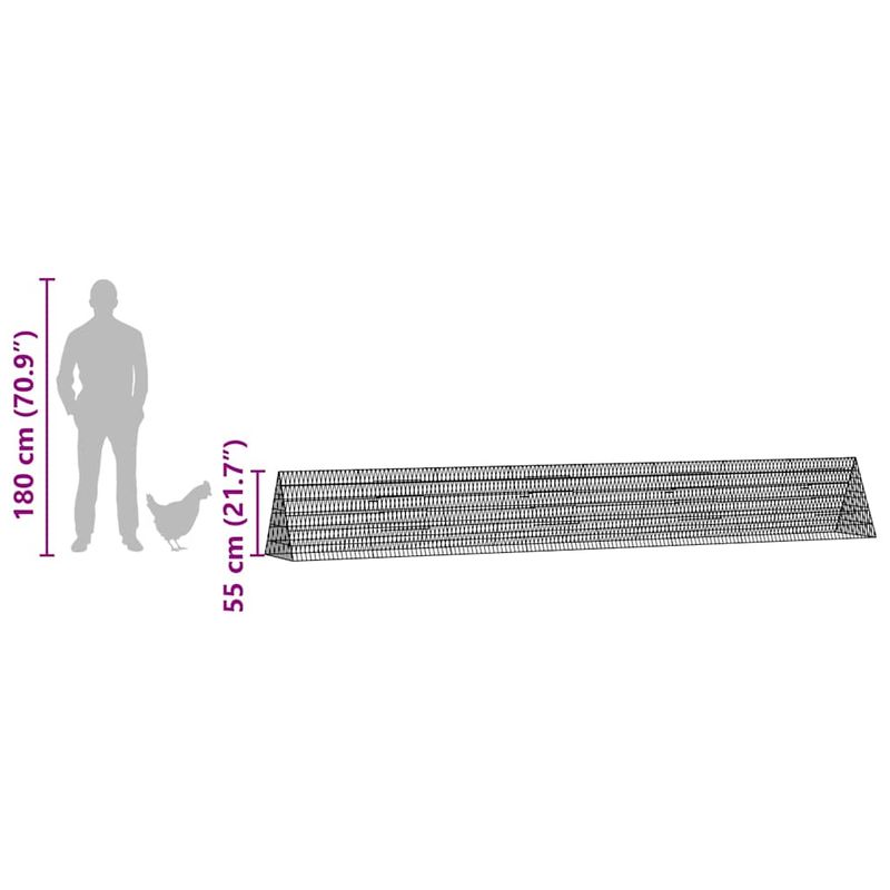 Petshop - Accesorii petshop - Culcusuri si custi - Custi interior si exterior - Cusca pentru pui Argintiu 430 x 55 x 55 cm Otel Galvanizat - Infinity.ro