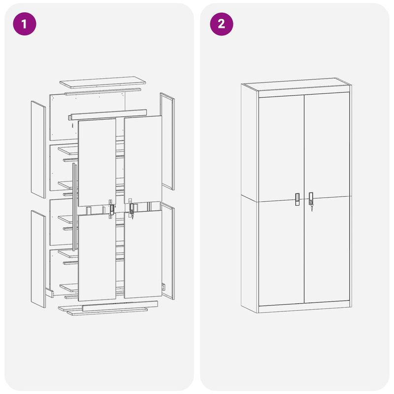 Casa si Gradina - Mobilier - Dulapuri si sifoniere - Dulapuri - Dulap de depozitare cu depozitare 2 pcs Negru 90 x 40 x 200 cm - Infinity.ro