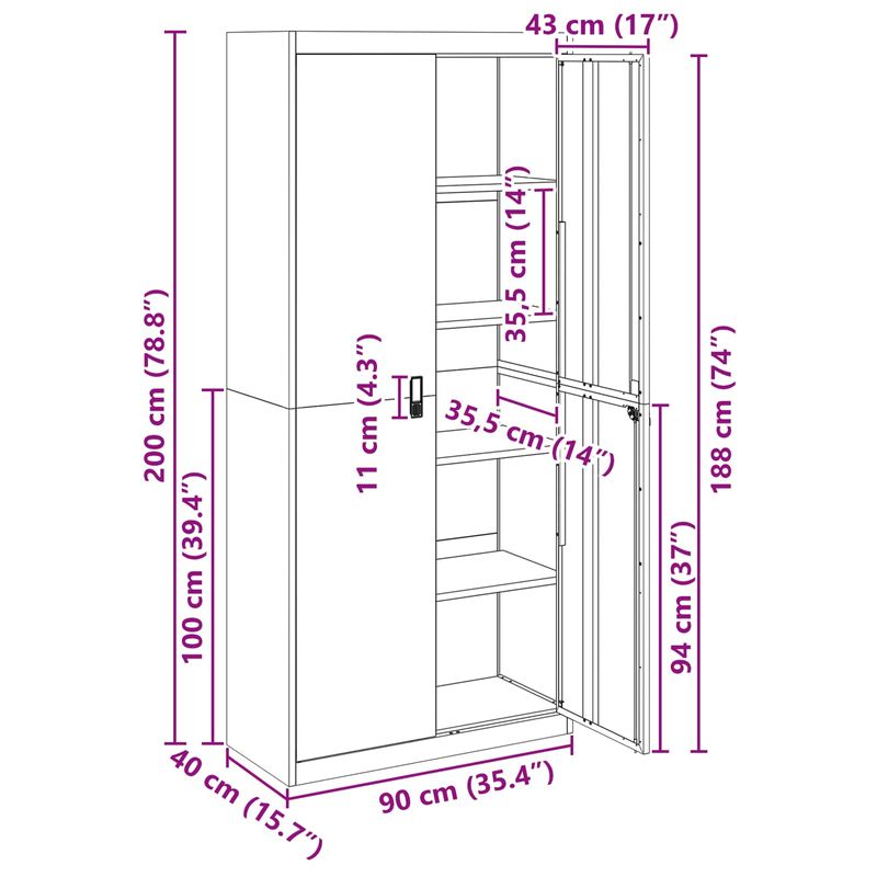 Casa si Gradina - Mobilier - Dulapuri si sifoniere - Dulapuri - Dulap de depozitare cu depozitare 2 pcs Negru 90 x 40 x 200 cm - Infinity.ro