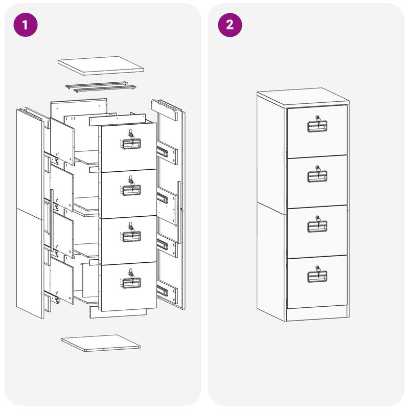 Casa si Gradina - Mobilier - Dulapuri si sifoniere - Dulapuri - Dulap pentru Fisiere cu raft 2 pcs Antracit 44 x 50 x 106.5 cm - Infinity.ro