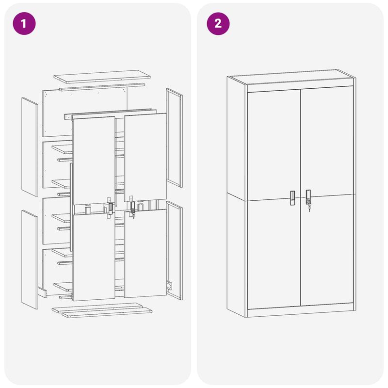 Casa si Gradina - Mobilier - Dulapuri si sifoniere - Dulapuri - Dulap de depozitare cu depozitare 2 pcs Negru 90 x 40 x 180 cm - Infinity.ro