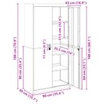 Casa si Gradina - Mobilier - Dulapuri si sifoniere - Dulapuri - Dulap de depozitare cu depozitare 2 pcs Negru 90 x 40 x 180 cm - Infinity.ro