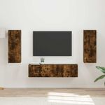 Casa si Gradina - Mobilier - Comode si corpuri - Comode - Set comoda TV Pe perete 2 pcs Stejar fumuriu Lemn compozit - Infinity.ro