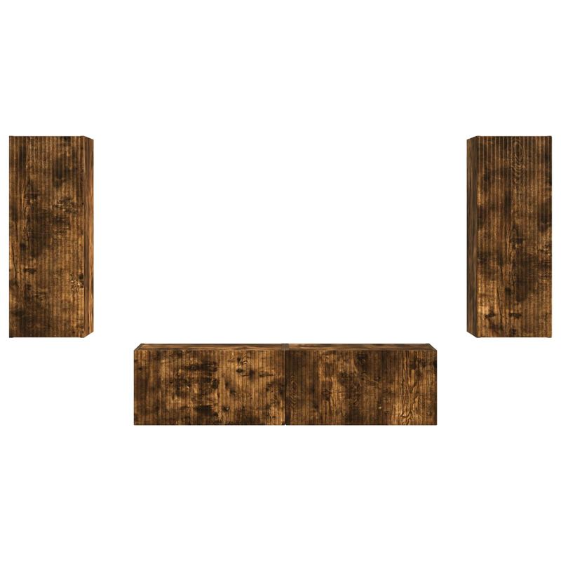 Casa si Gradina - Mobilier - Comode si corpuri - Comode - Set comoda TV Pe perete 2 pcs Stejar fumuriu Lemn compozit - Infinity.ro