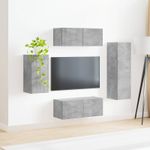 Casa si Gradina - Mobilier - Comode si corpuri - Comode - Set comoda TV Pe perete 3 pcs Gri din beton Lemn compozit - Infinity.ro