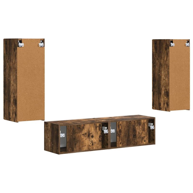 Casa si Gradina - Mobilier - Comode si corpuri - Comode - Set comoda TV Pe perete 2 pcs Stejar fumuriu Lemn compozit - Infinity.ro