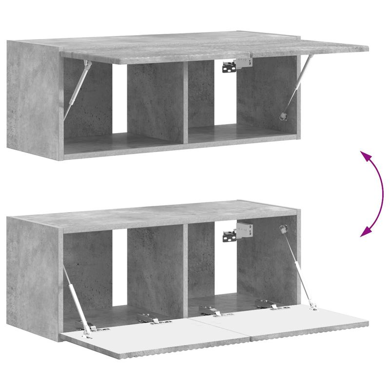 Casa si Gradina - Mobilier - Comode si corpuri - Comode - Set comoda TV Pe perete 3 pcs Gri din beton Lemn compozit - Infinity.ro