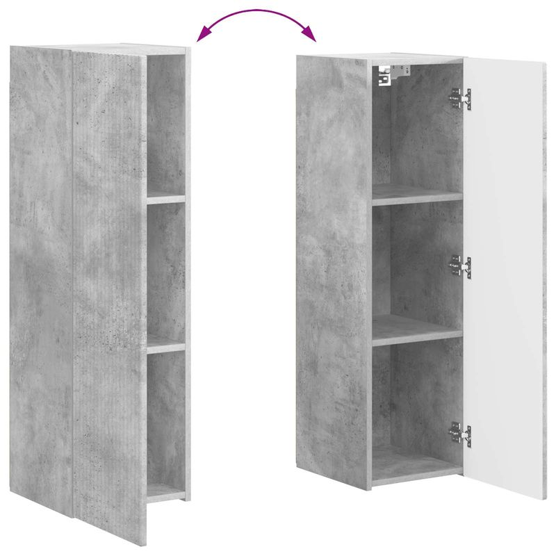 Casa si Gradina - Mobilier - Comode si corpuri - Comode - Set comoda TV Pe perete 3 pcs Gri din beton Lemn compozit - Infinity.ro