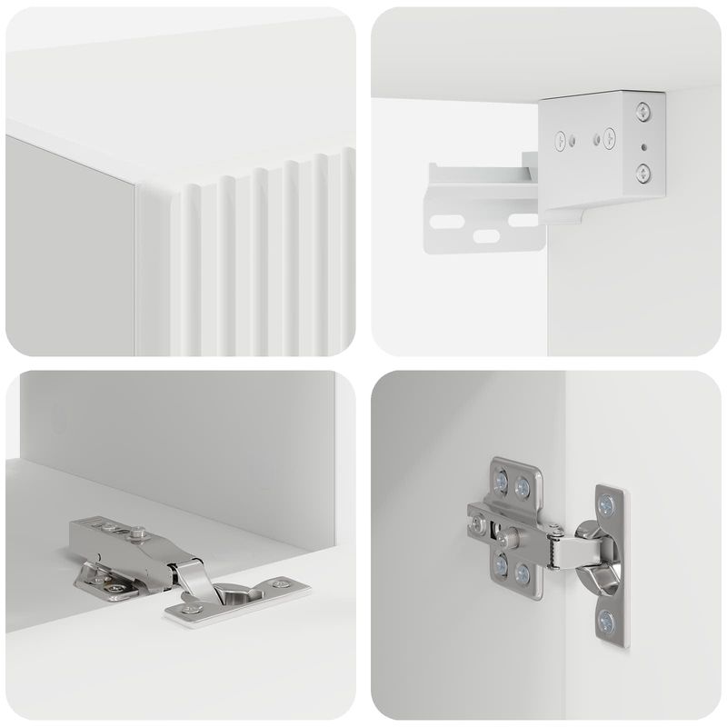 Casa si Gradina - Mobilier - Comode si corpuri - Comode - Set comoda TV Pe perete 4 pcs Alb Lemn compozit - Infinity.ro