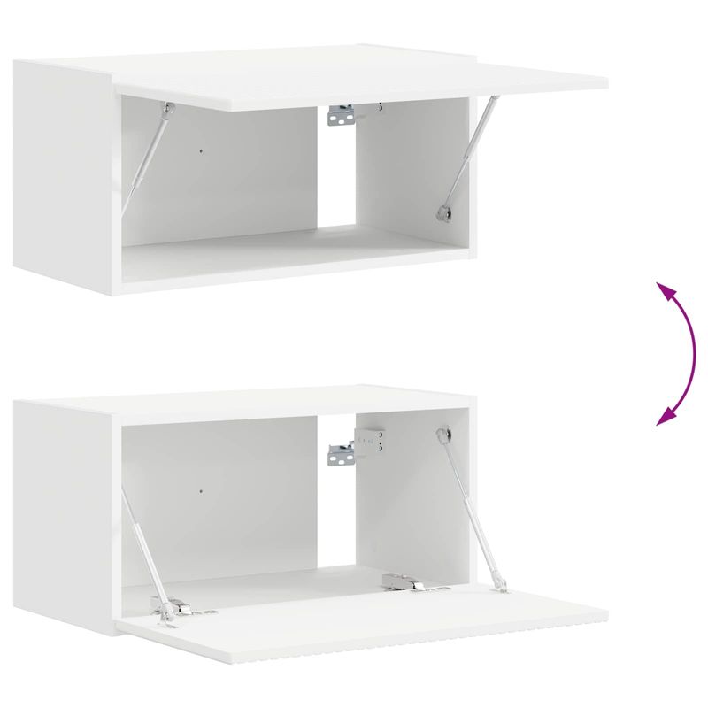 Casa si Gradina - Mobilier - Comode si corpuri - Comode - Set comoda TV Pe perete 4 pcs Alb Lemn compozit - Infinity.ro