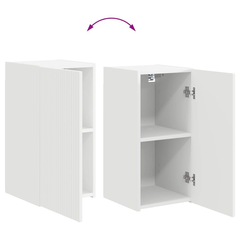 Casa si Gradina - Mobilier - Comode si corpuri - Comode - Set comoda TV Pe perete 4 pcs Alb Lemn compozit - Infinity.ro