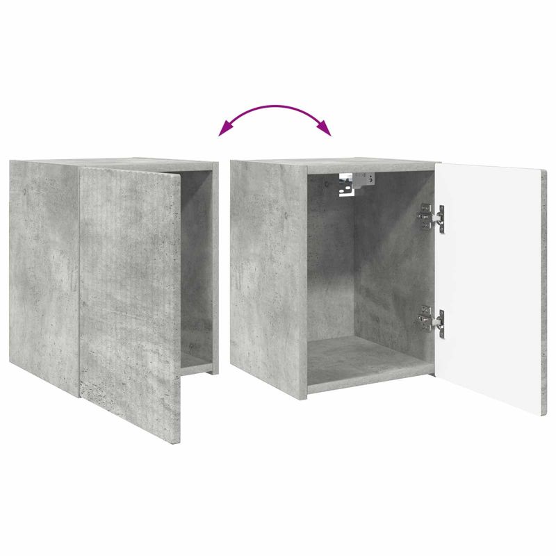 Casa si Gradina - Mobilier - Comode si corpuri - Comode - Set comoda TV Pe perete 4 pcs Gri din beton Lemn compozit - Infinity.ro