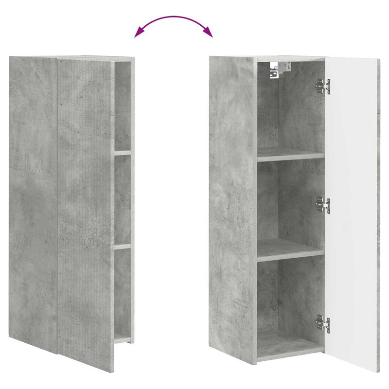 Casa si Gradina - Mobilier - Comode si corpuri - Comode - Set comoda TV Pe perete 4 pcs Gri din beton Lemn compozit - Infinity.ro