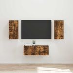 Casa si Gradina - Mobilier - Comode si corpuri - Comode - Set comoda TV Pe perete 6 pcs Stejar fumuriu Lemn compozit - Infinity.ro
