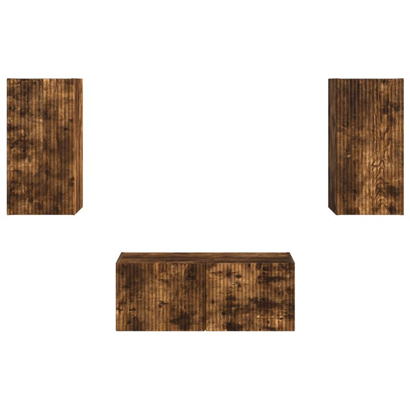 Casa si Gradina - Mobilier - Comode si corpuri - Comode - Set comoda TV Pe perete 6 pcs Stejar fumuriu Lemn compozit - Infinity.ro